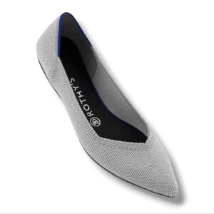 ROTHY'S The Point in Flax Birdseye Gray Stone 9.5 Grey Stone